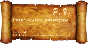 Petrikovich Valentina névjegykártya